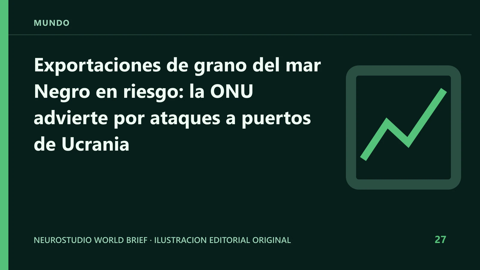 Ilustracion editorial original para: Exportaciones de grano del mar Negro en riesgo: la ONU advierte por ataques a puertos de Ucrania