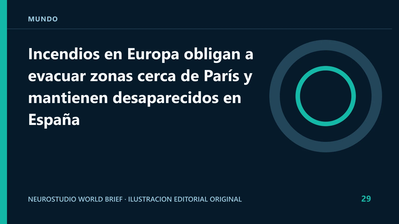 Ilustracion editorial original para: Incendios en Europa obligan a evacuar zonas cerca de París y mantienen desaparecidos en España