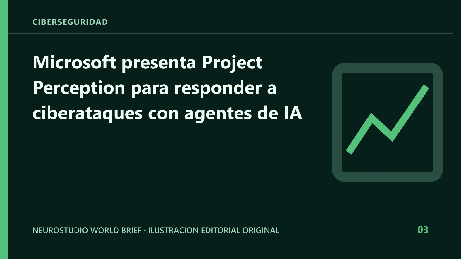 Ilustracion editorial original para: Microsoft presenta Project Perception para responder a ciberataques con agentes de IA