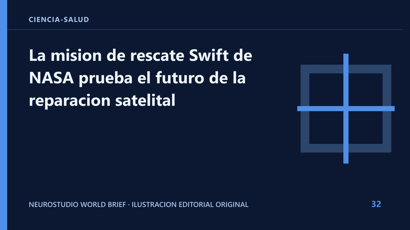 Ilustracion editorial original para: La mision de rescate Swift de NASA prueba el futuro de la reparacion satelital