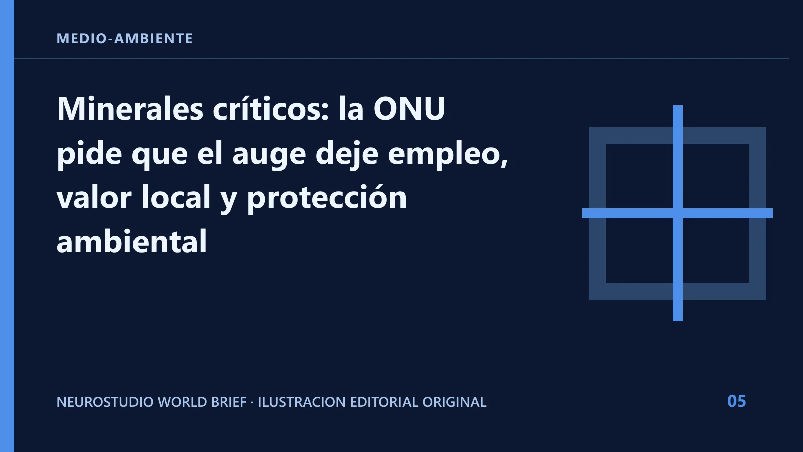 Ilustracion editorial original para: Minerales críticos: la ONU pide que el auge deje empleo, valor local y protección ambiental