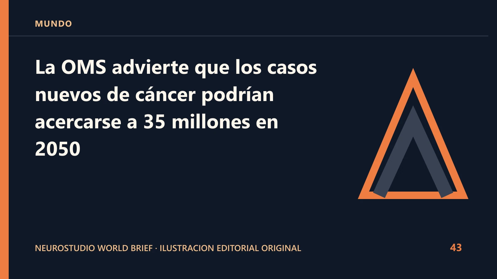 Ilustracion editorial original para: La OMS advierte que los casos nuevos de cáncer podrían acercarse a 35 millones en 2050