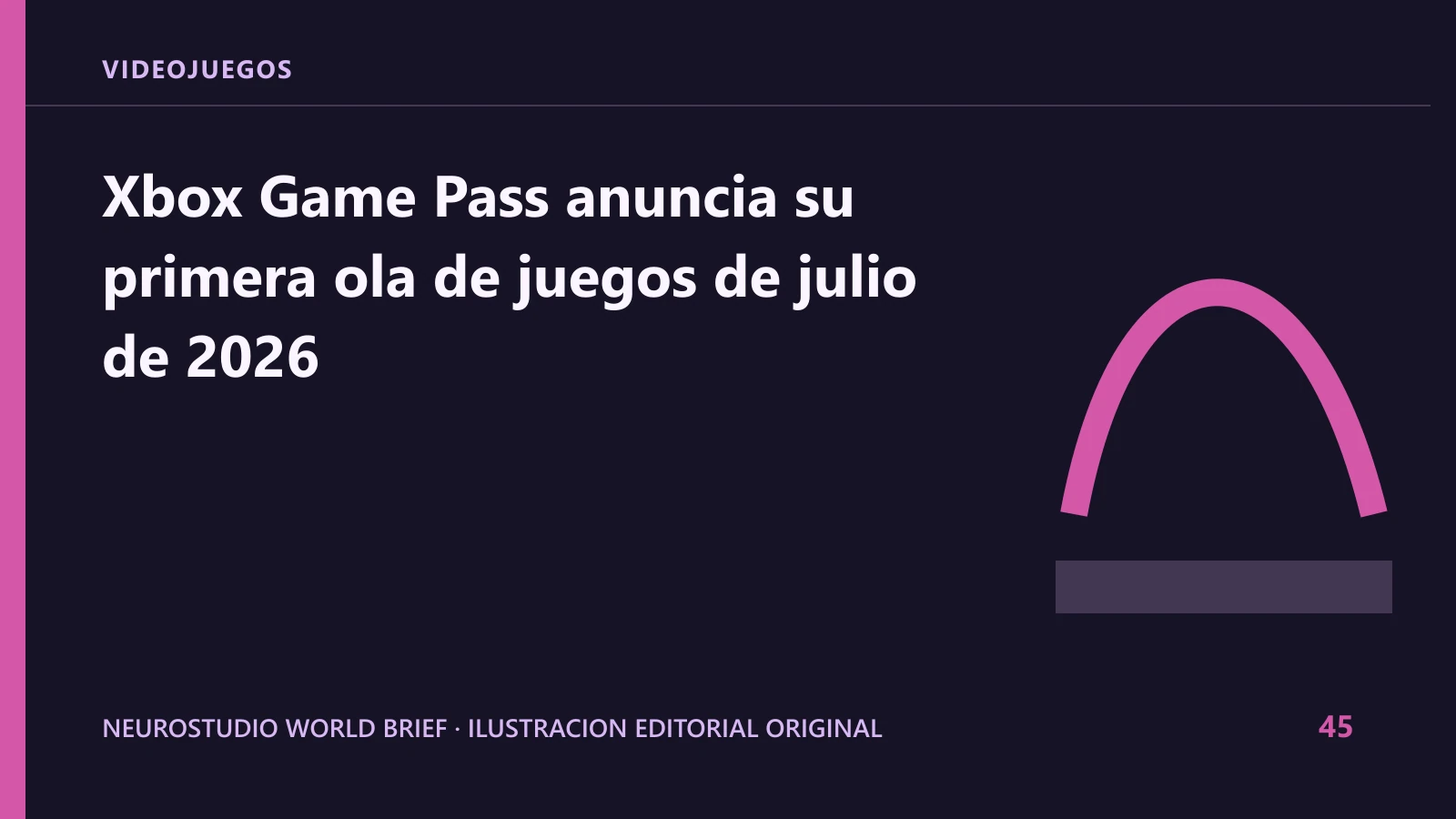 Ilustracion editorial original para: Xbox Game Pass anuncia su primera ola de juegos de julio de 2026