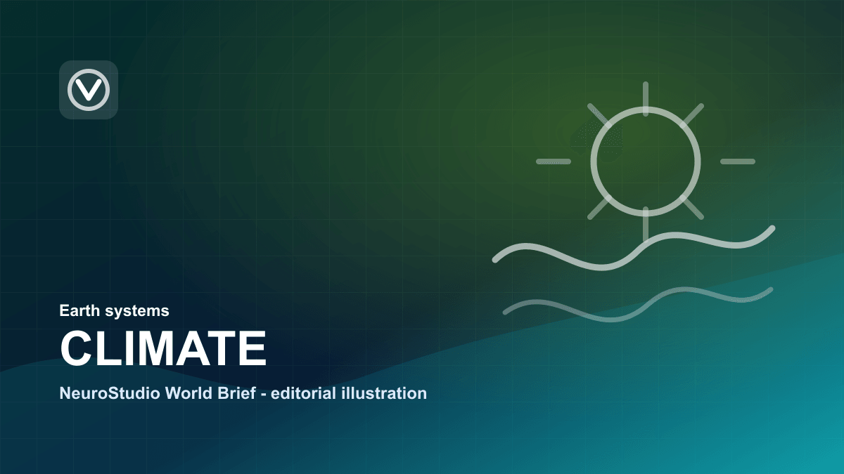 Abstract climate image with sun and wave contour lines.