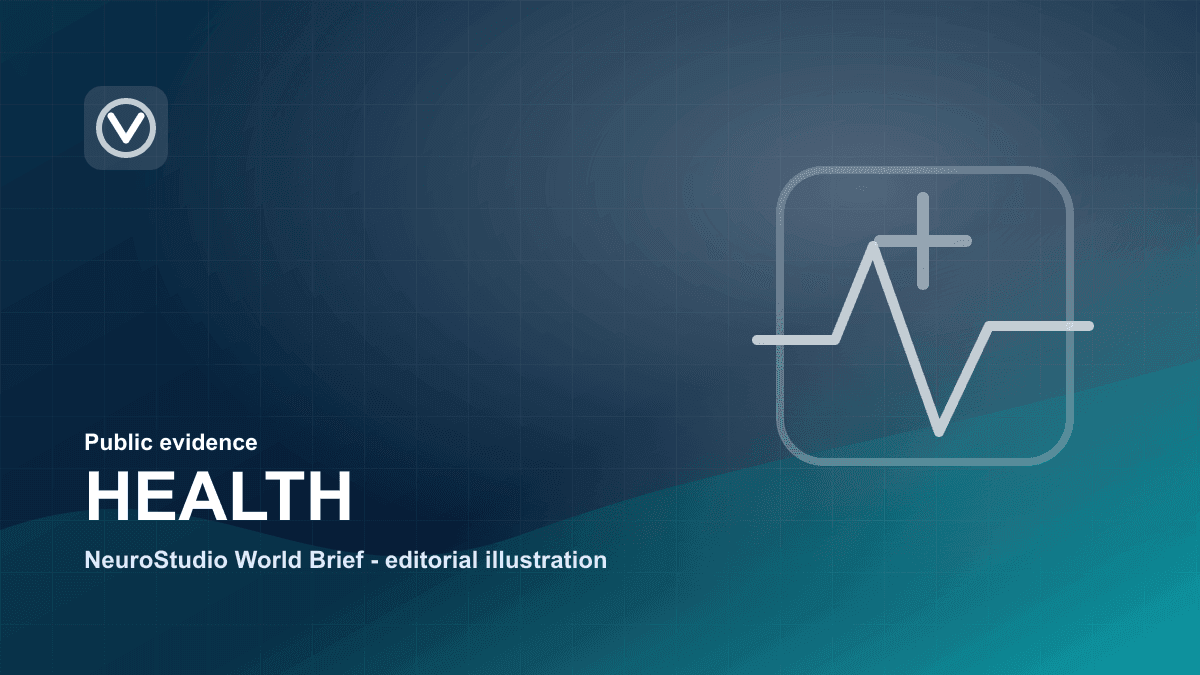Abstract health image with pulse line and medical cross geometry.