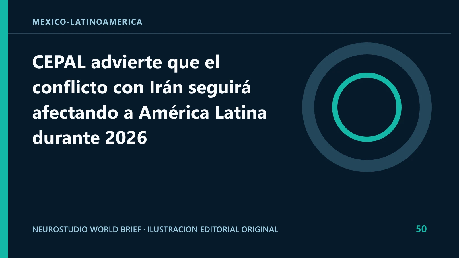 Ilustracion editorial original para: CEPAL advierte que el conflicto con Irán seguirá afectando a América Latina durante 2026