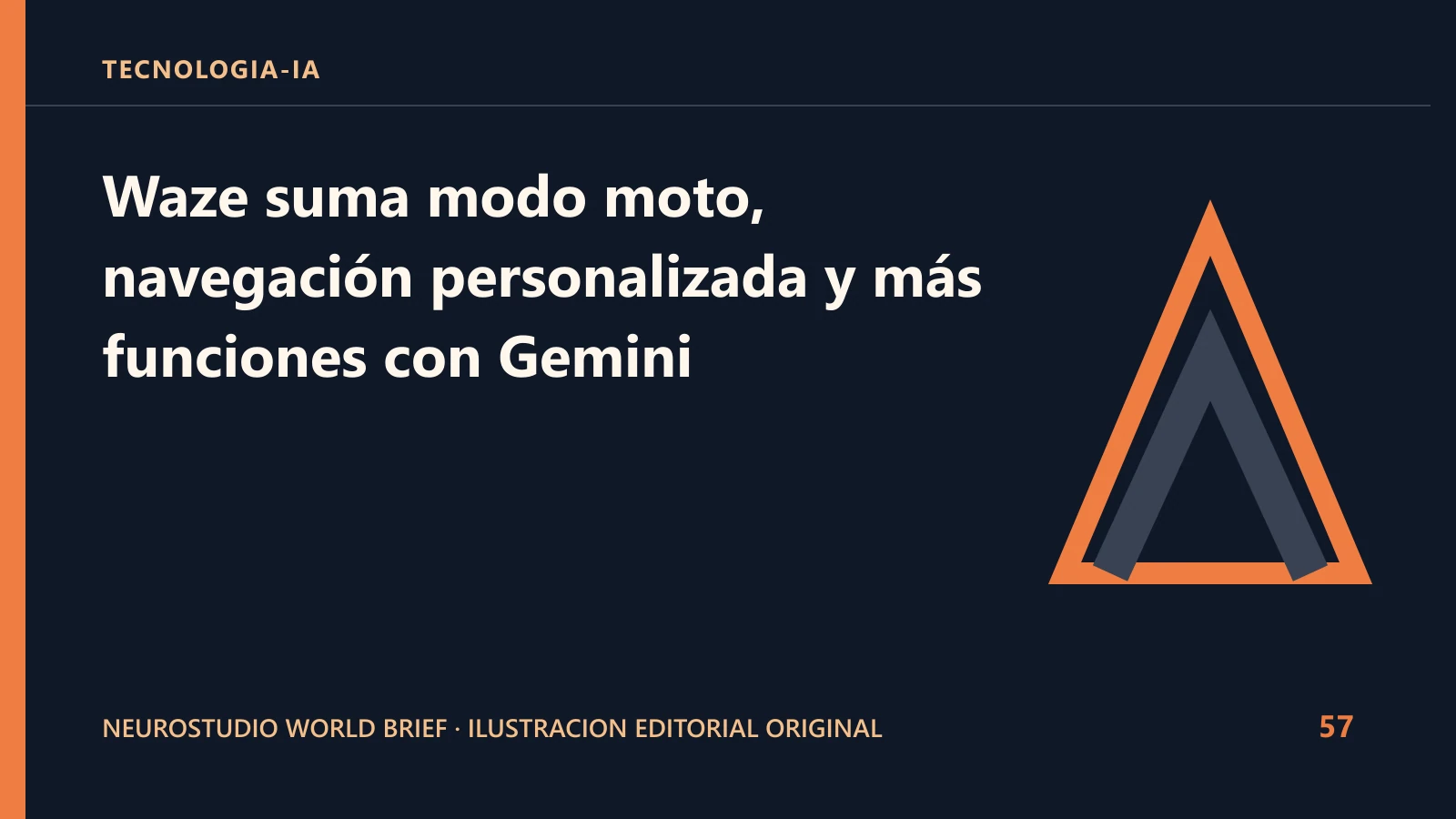 Ilustracion editorial original para: Waze suma modo moto, navegación personalizada y más funciones con Gemini