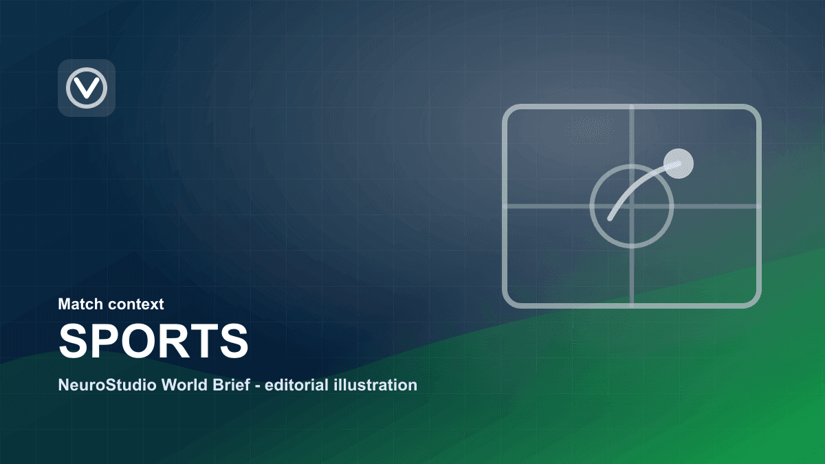 Abstract sports image with field markings and motion line.